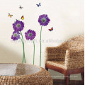 Decoración para el Hogar Arte DIY Wall Sticker Violeta Mariposa Floral Mariposa Desmontable